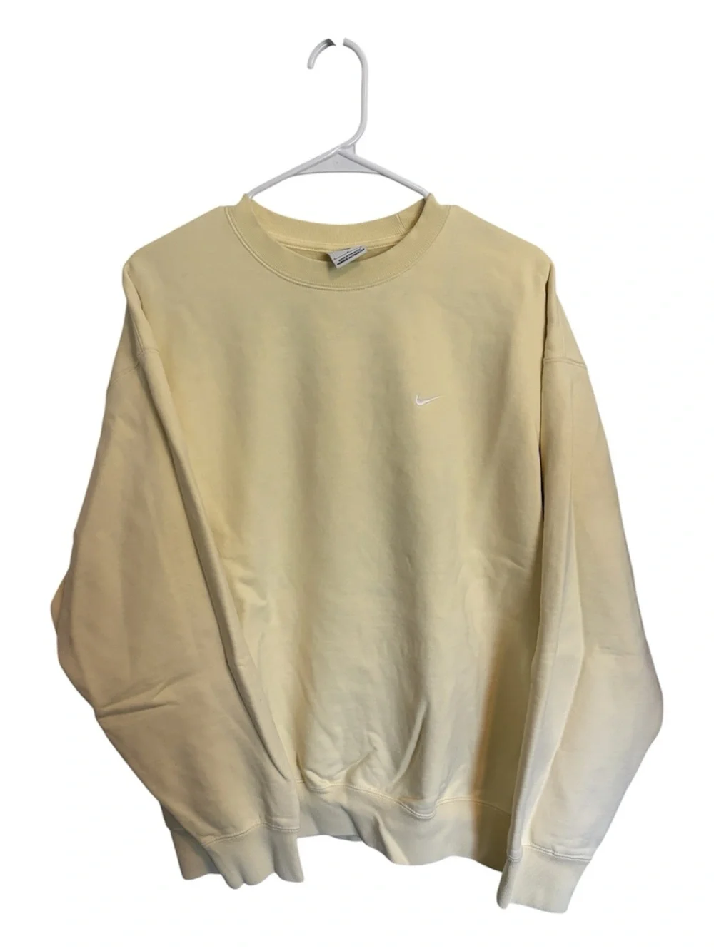 Nike Men's Crewneck Sweatshirt in Pastel Yellow